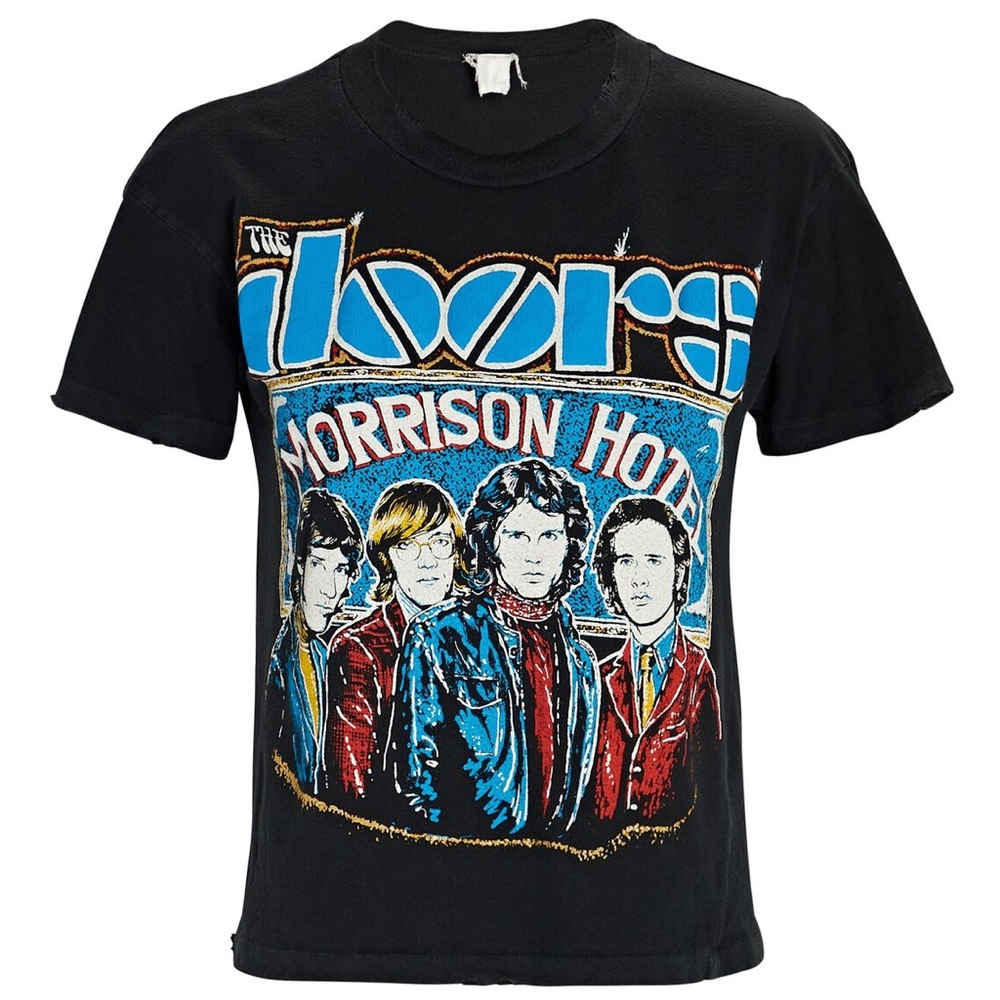 madeworn rock the doors cropped vintage graphic tee nwt size small